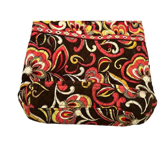 Vera Bradley Yellow, Red and Brown‎ Print Shoulder Bag Purse Tote - Picture 4 of 11